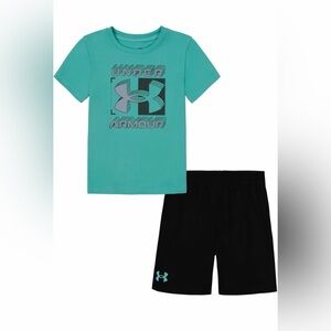 Under Armour Boys 2 Piece Graphic Shirt & Shorts Set Size 4 NWT